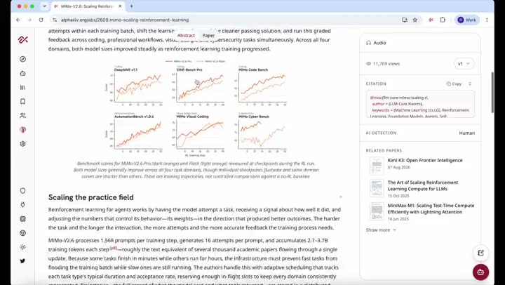 Screen recording of an alphaXiv blog explainer for a paper