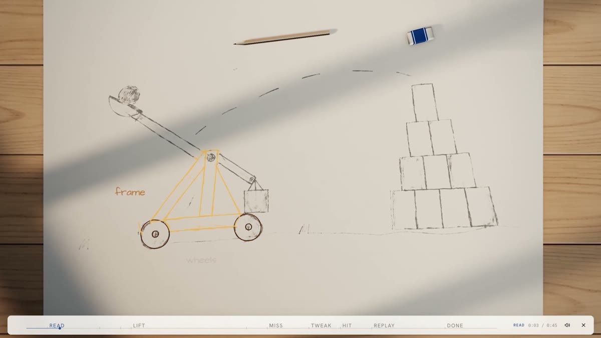 Pencil sketch of a catapult