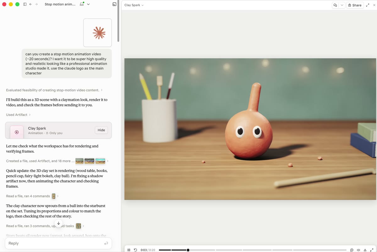 Claymation made with Blender