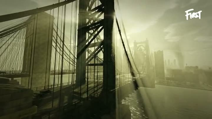 Video of a foggy bridge scene in the browser game Fallout: New York