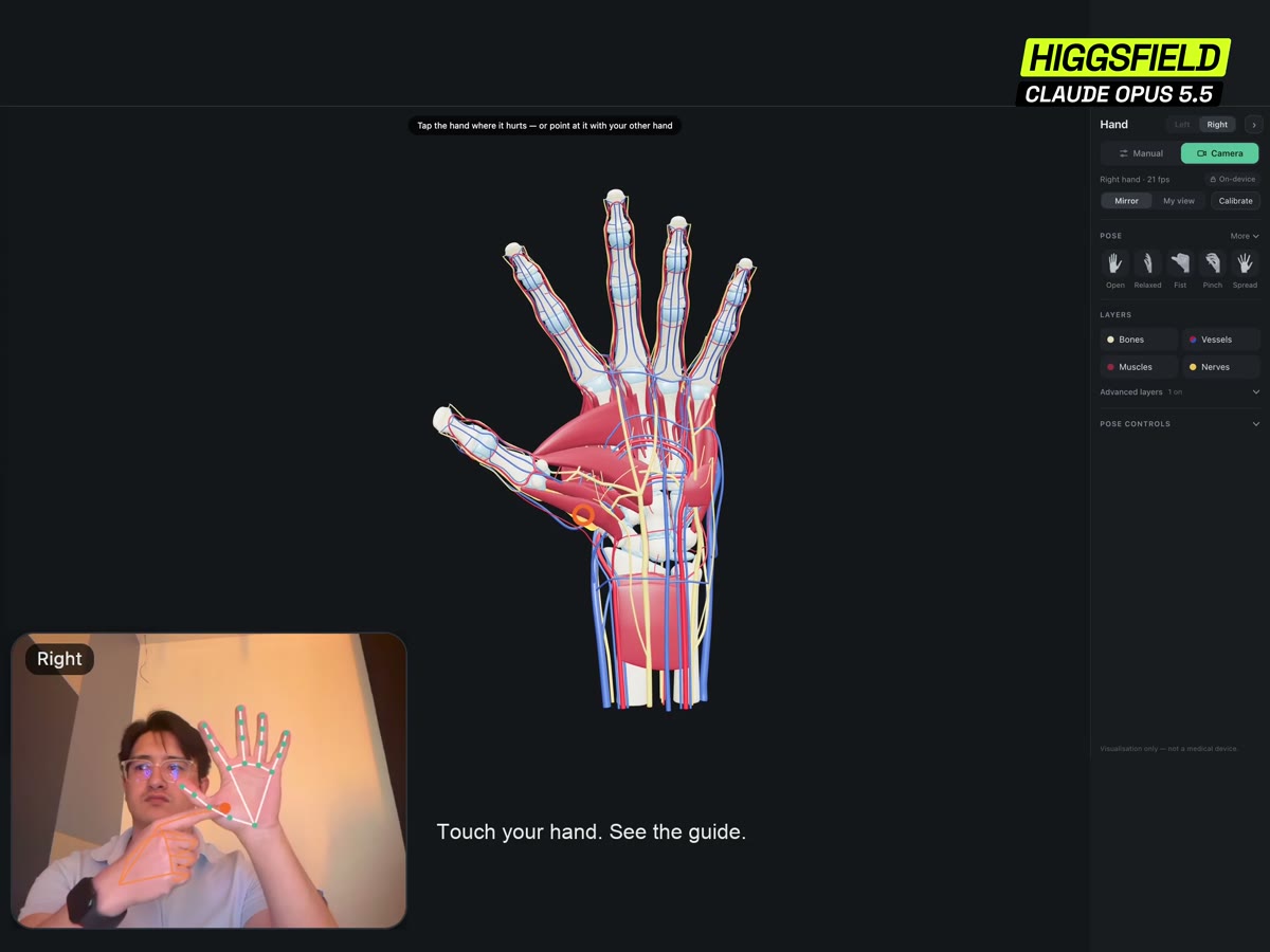 Interactive 3D hand