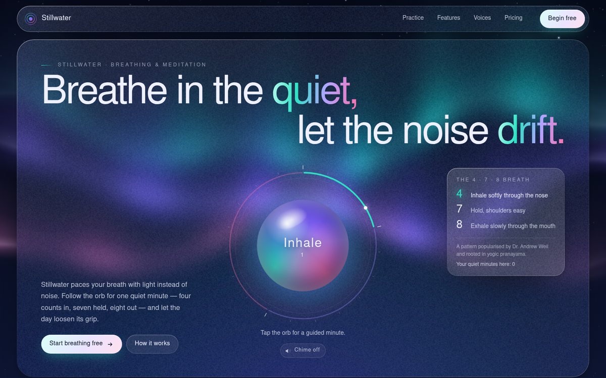 Opening screen of the gallery of 100 HTML pages