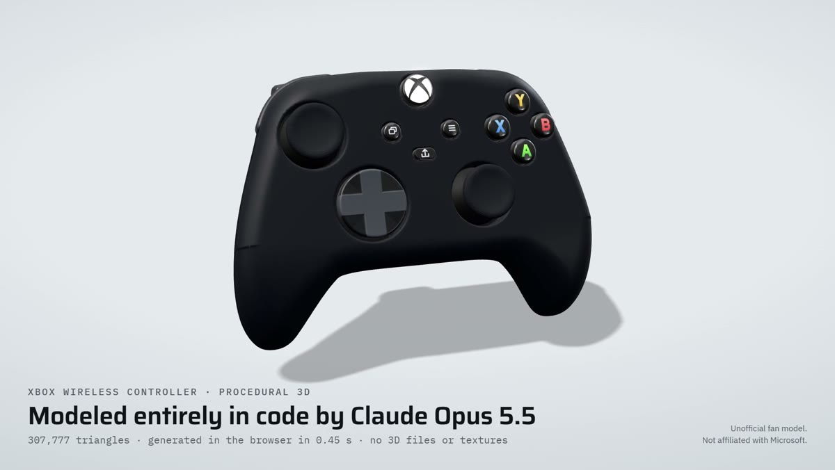 3D version of the Xbox controller